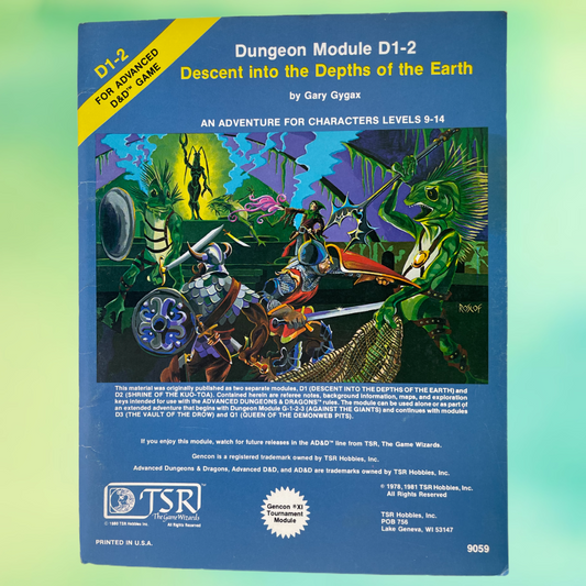 Descent into the Depths of the Earth D1-2 9059 AD&D 1e