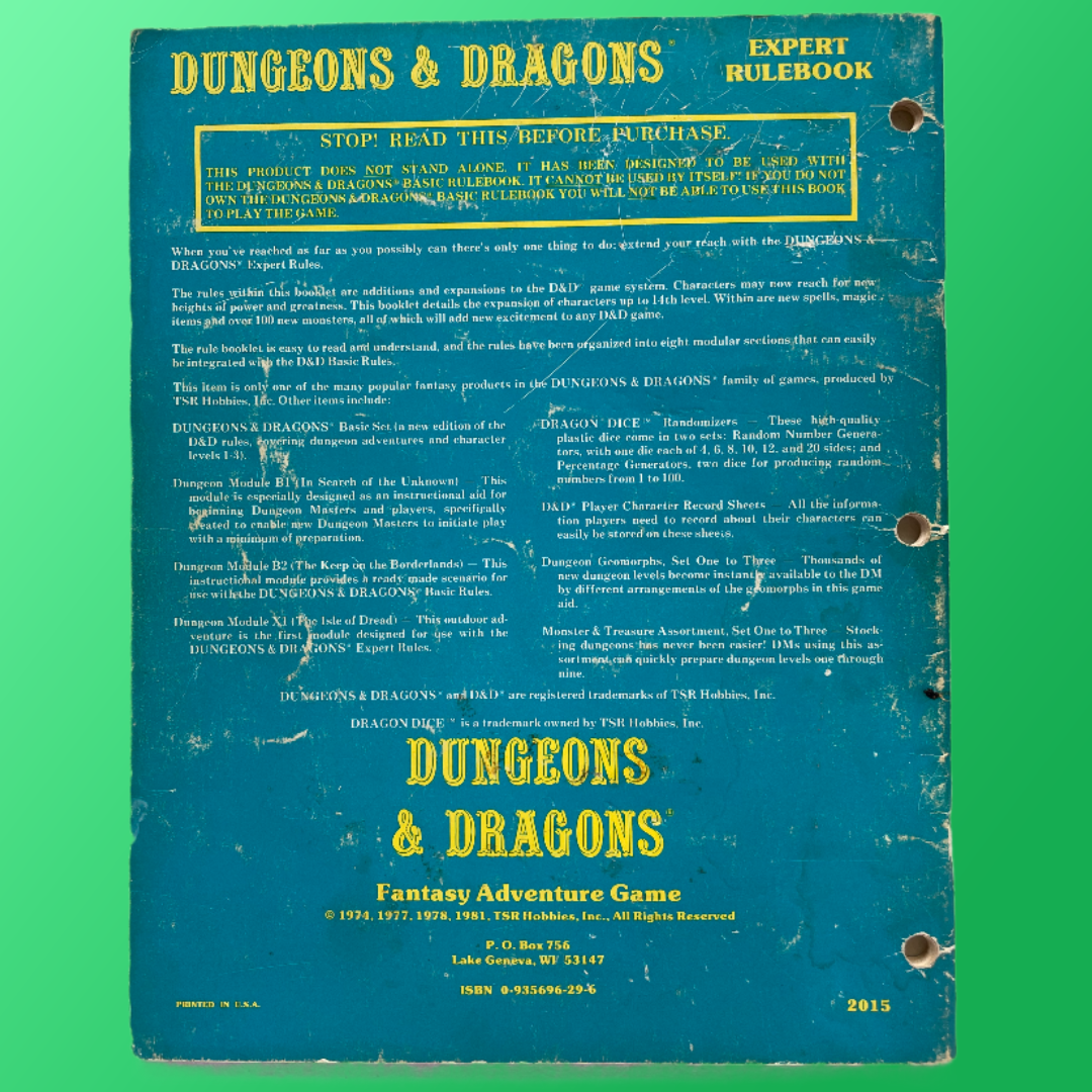 Dungeons & Dragons Expert Set 2 1012 Box Set