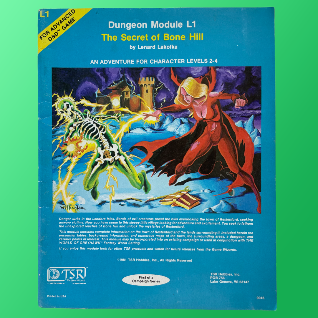 The Secret of Bone Hill L1 9045 Advanced Dungeons & Dragons 1e
