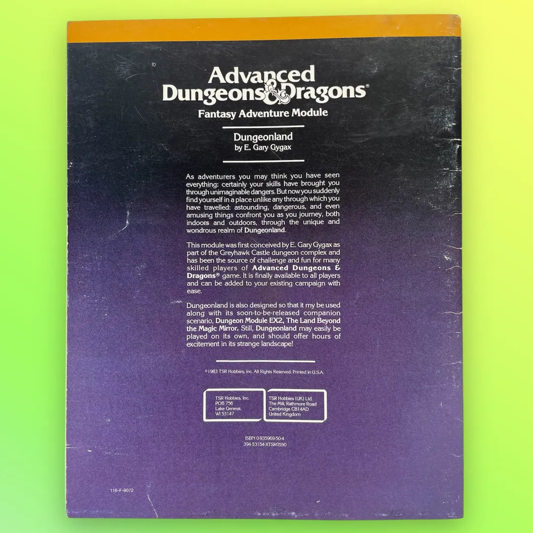 Dungeonland EX1 9072 Advanced Dungeons & Dragons 1e