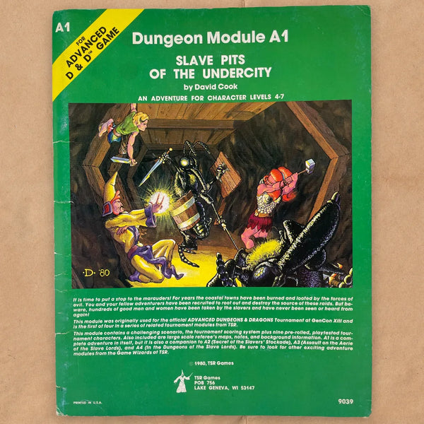 Slave Pits of the Undercity A1 Advanced Dungeons & Dragons 1e
