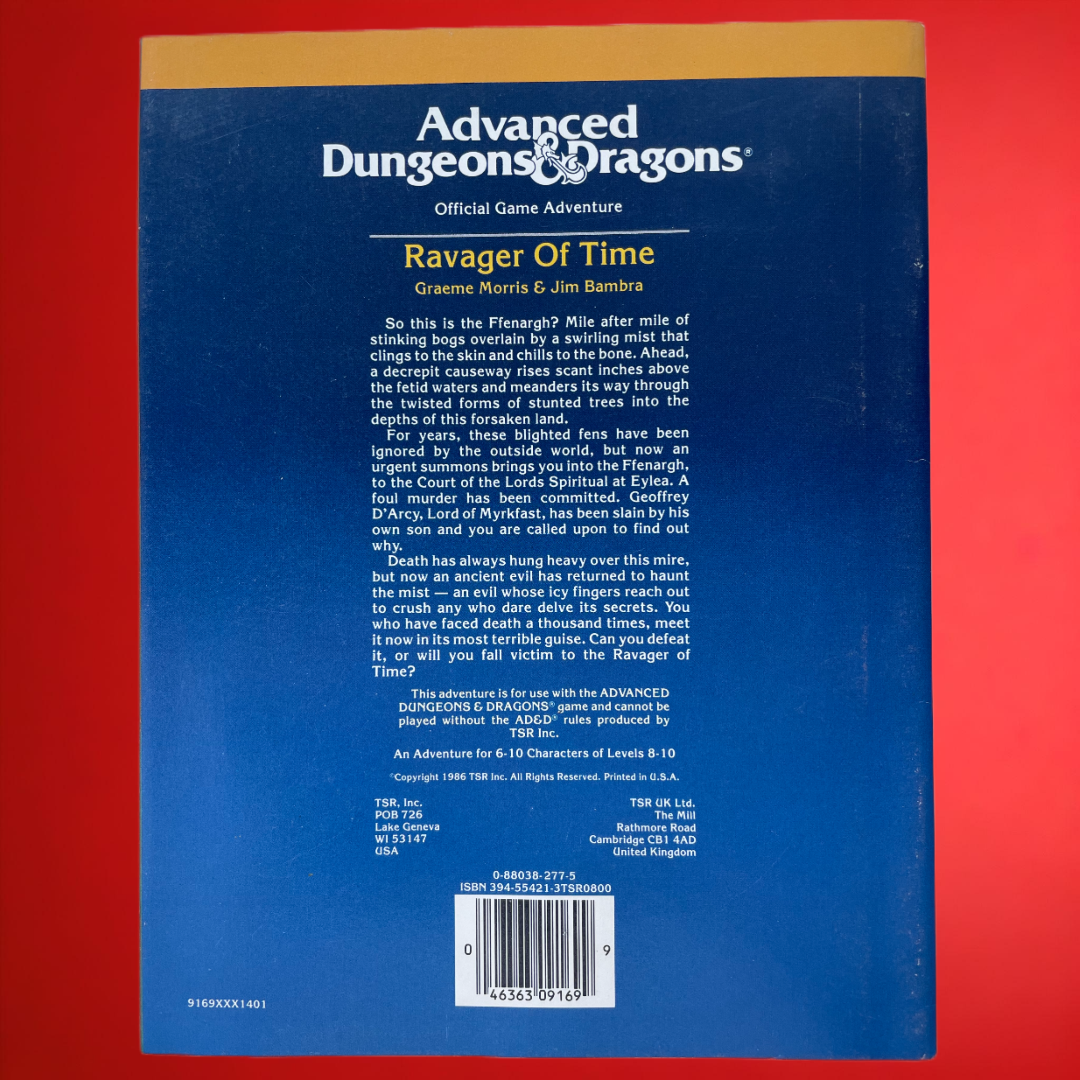 Ravager of Time I8 9169 Advanced Dungeons & Dragons 1e