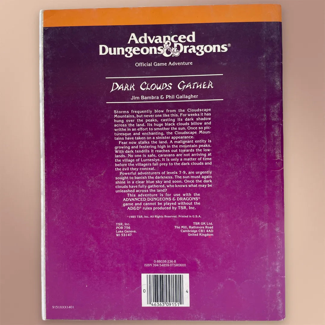 Dark Clouds Gather UK7 9151 Advanced Dungeons & Dragons 1e
