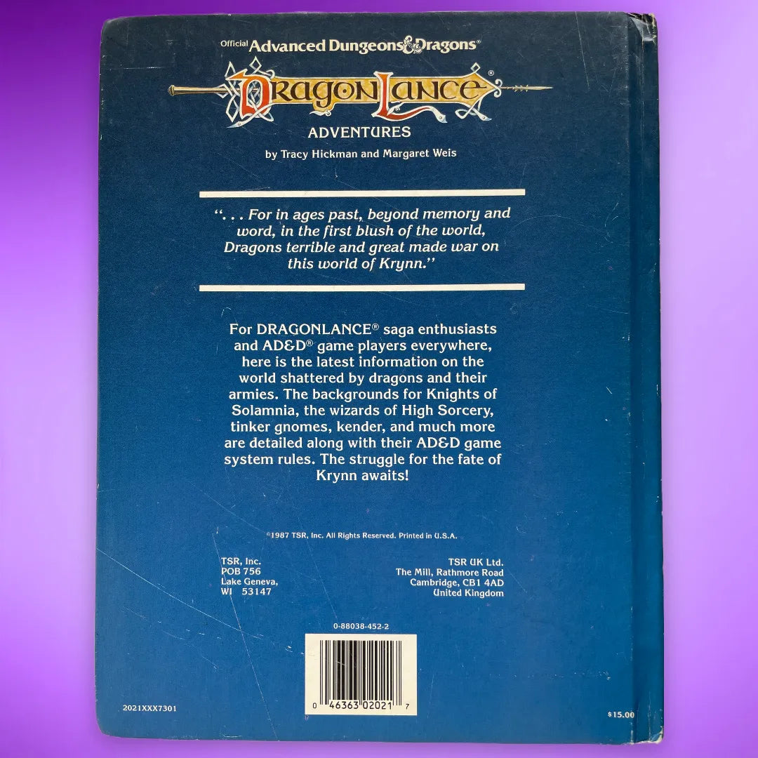Dragonlance Adventures 2021 Advanced Dungeons & Dragons 1e