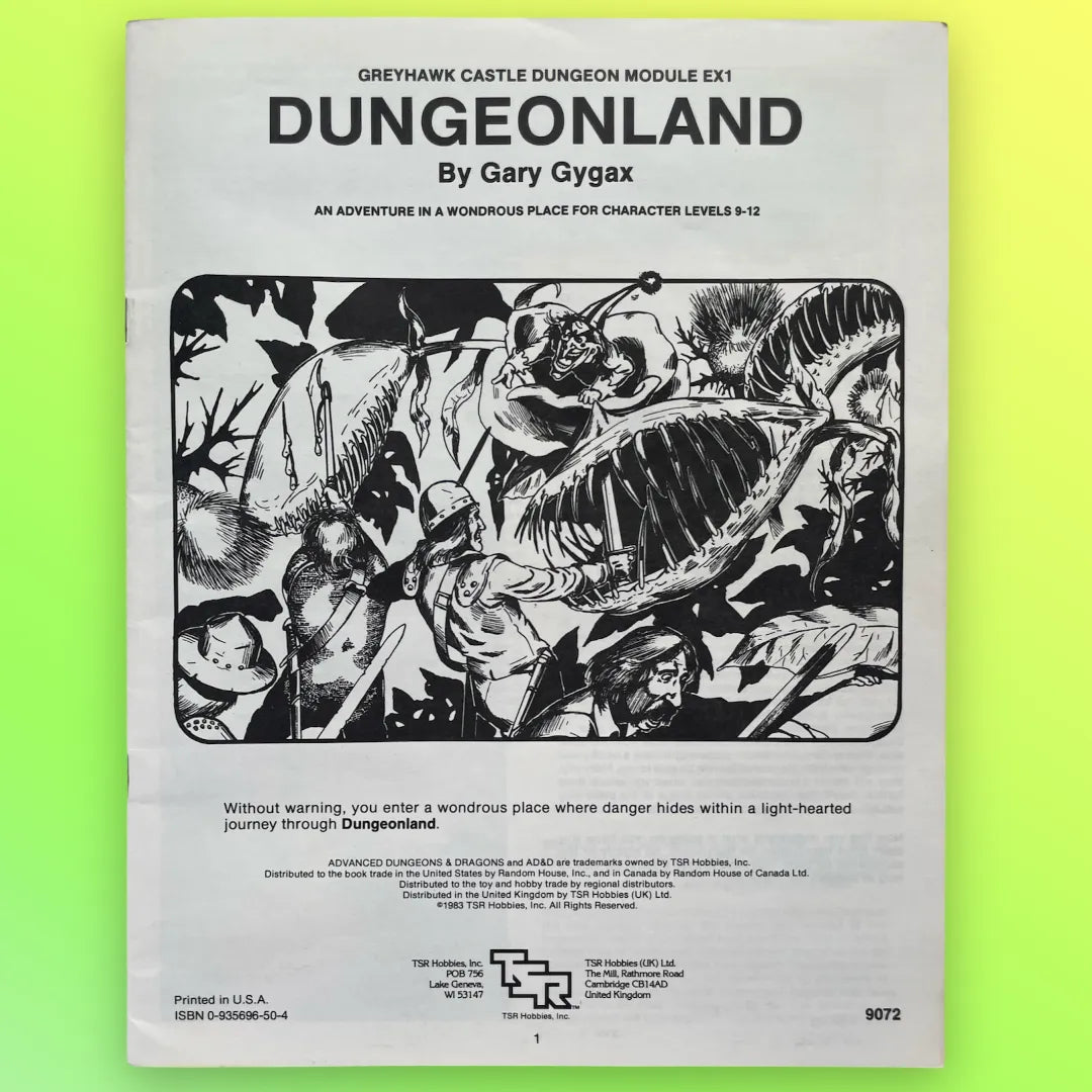 Dungeonland EX1 9072 Advanced Dungeons & Dragons 1e
