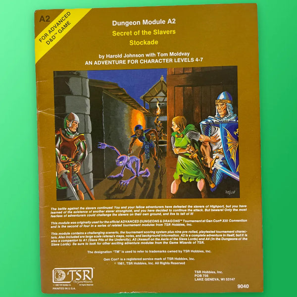 Secret of the Slavers Stockade A2 Advanced Dungeons & Dragons 1e