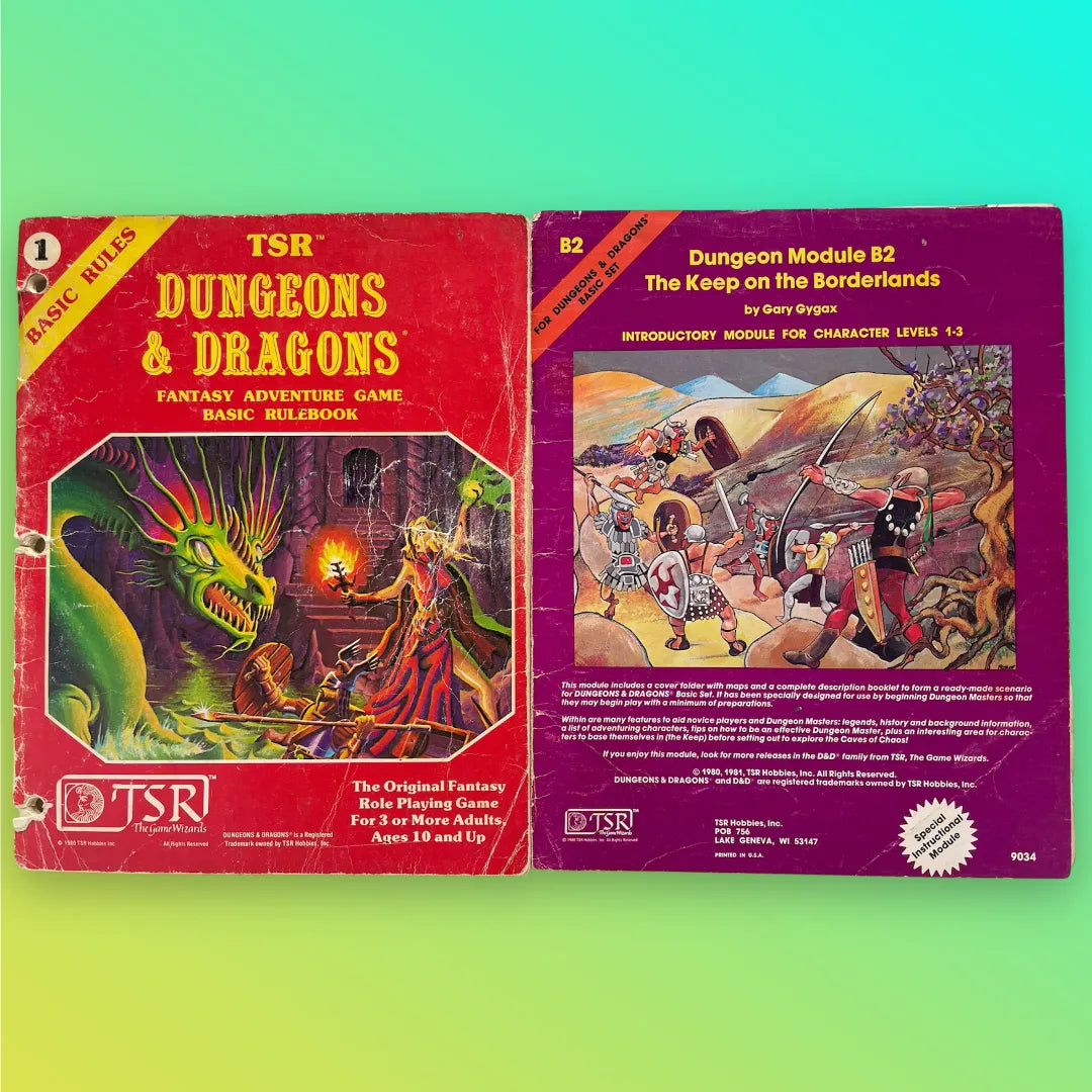 Dungeons & Dragons Basic Set Rulebook 1981 + The Keep on the Borderlands B2