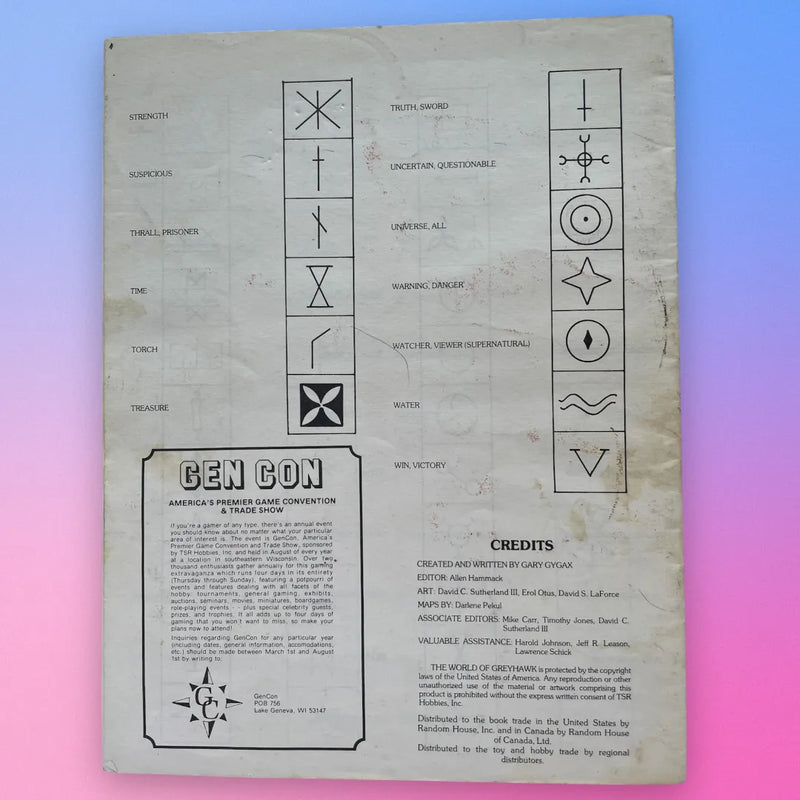The World of Greyhawk Folio Advanced Dungeons and Dragons