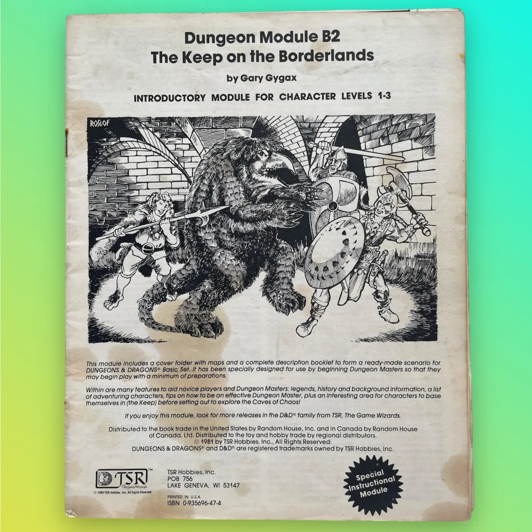 Dungeons & Dragons Basic Set Rulebook 1981 + The Keep on the Borderlands B2
