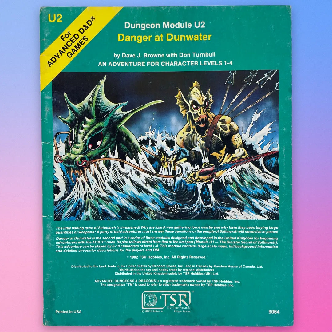 Danger at Dunwater U2 9064 Advanced Dungeons & Dragons 1e