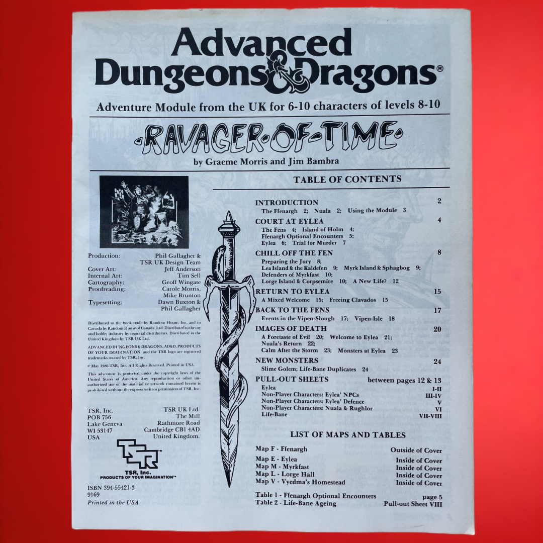Ravager of Time I8 9169 Advanced Dungeons & Dragons 1e