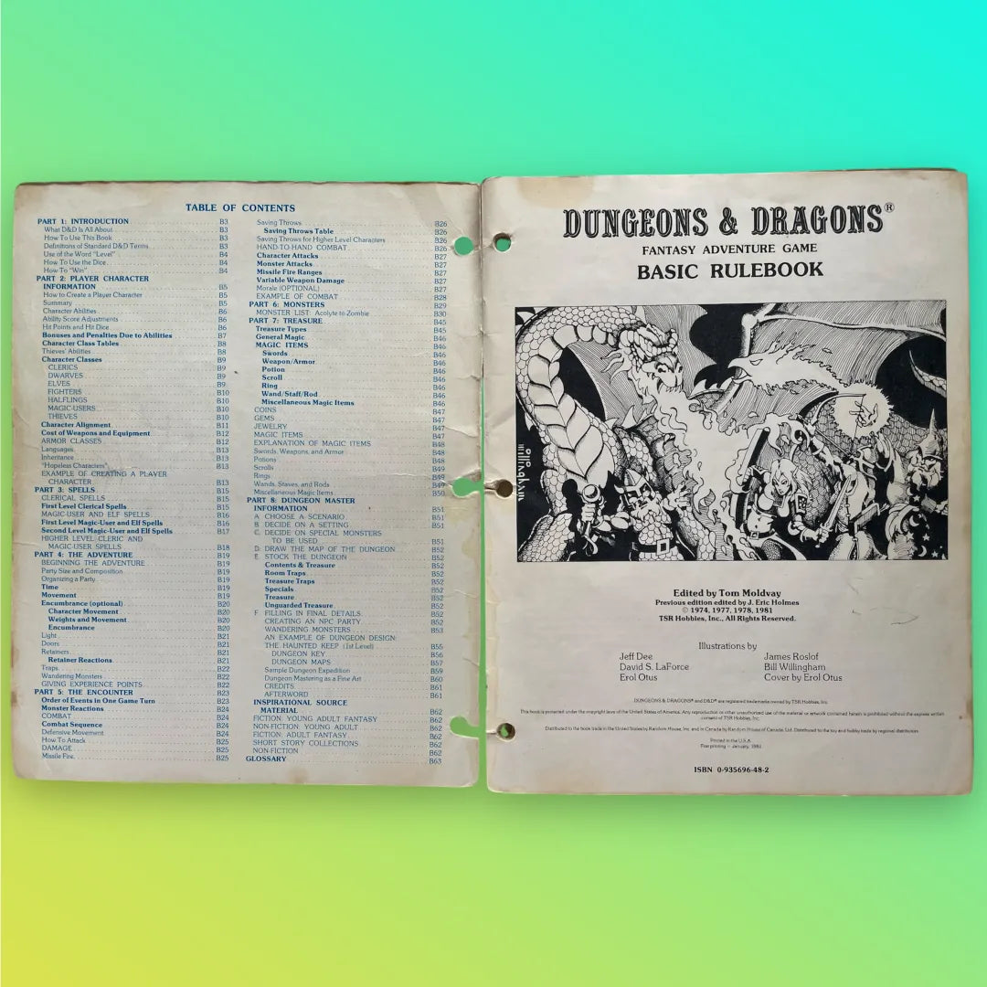 Dungeons & Dragons Basic Set Rulebook 1981 + The Keep on the Borderlands B2