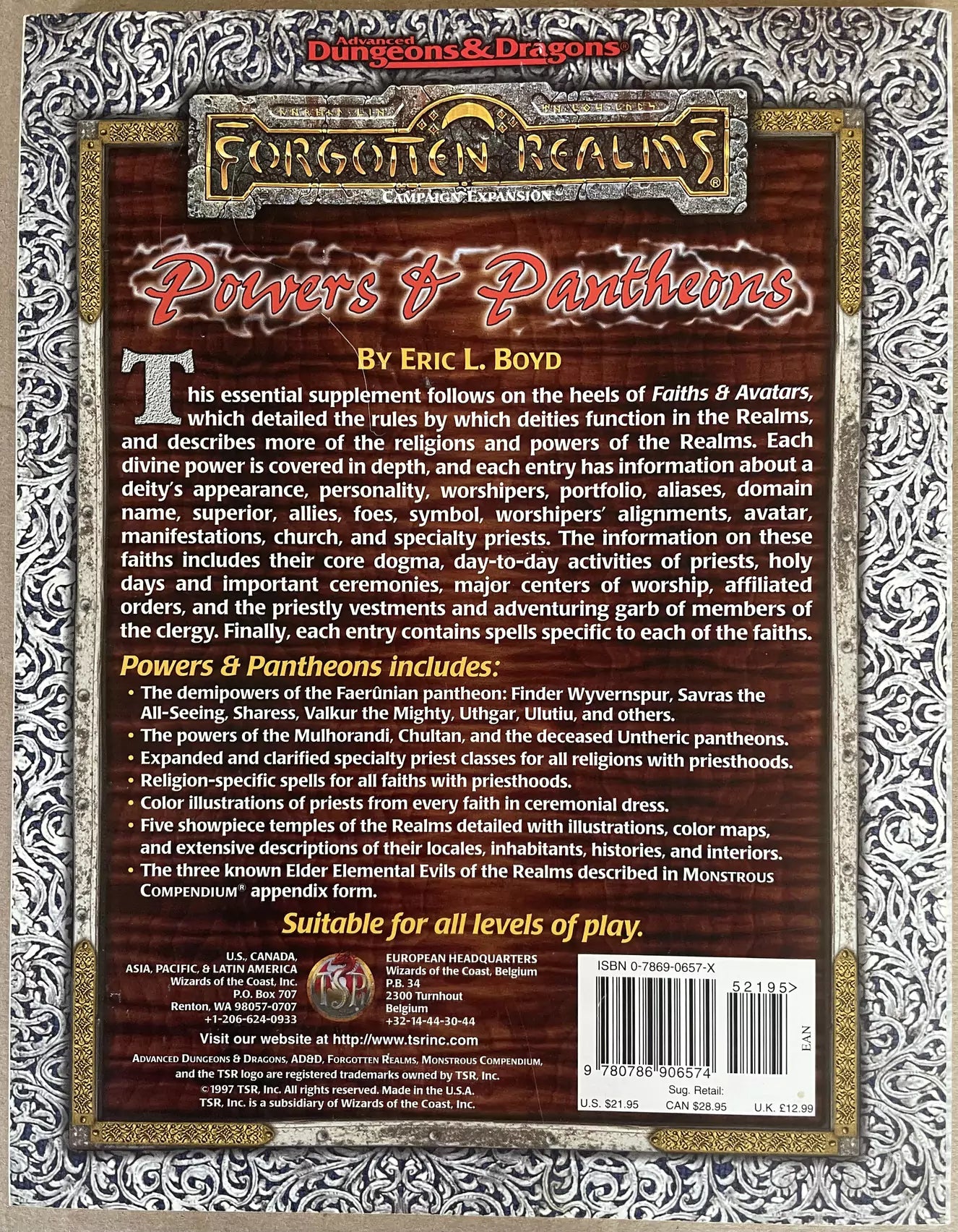 Powers & Pantheons 9563 Forgotten Realm AD&D 2e - Lichyard Games